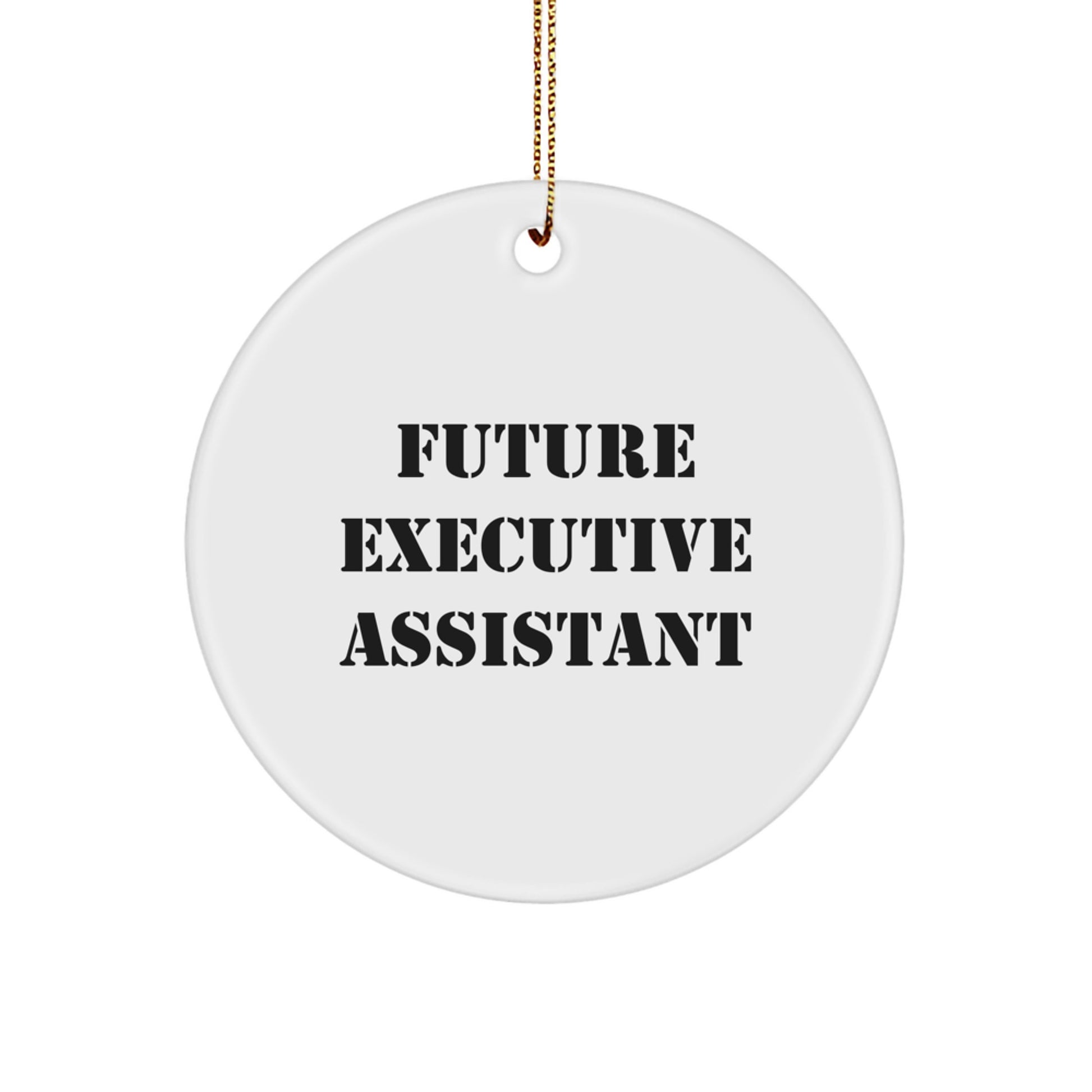 Funny Executive Assistant Gifts from Friends, Handmade Circle Ornament for Christmas Unique Gifts, Future Executive Assistant Quote Decor - Image 1