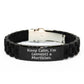 Mortician Humor Gifts from Friends, Gifts for Mortician, Keep Calm I'm (almost) A Mortician. Glide lock Clasp Adjustable Black Stainless Steel Silicone Graduation Unique Gifts - Image 1