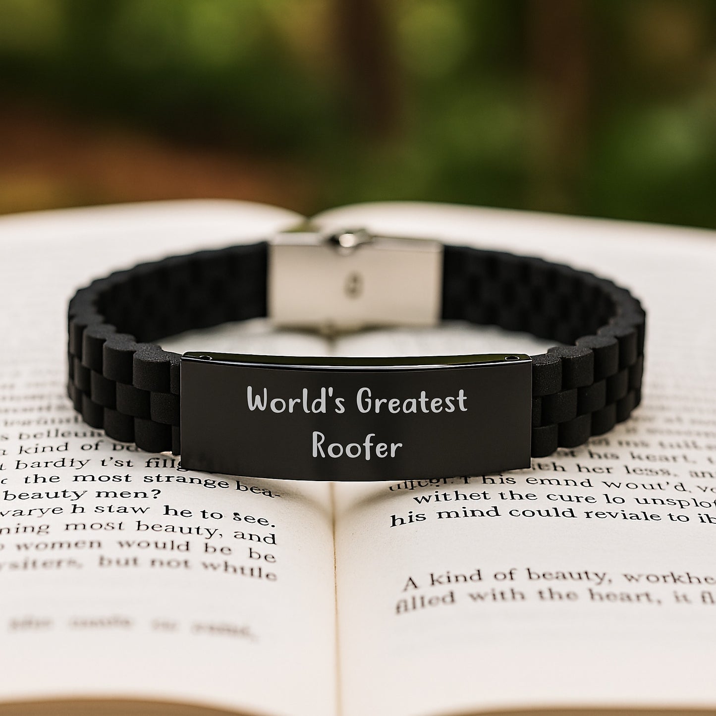 Funny World's Greatest Roofer Gifts for Men - Valentine's Unique Glide lock Clasp Bracelet from Friends - Image 2