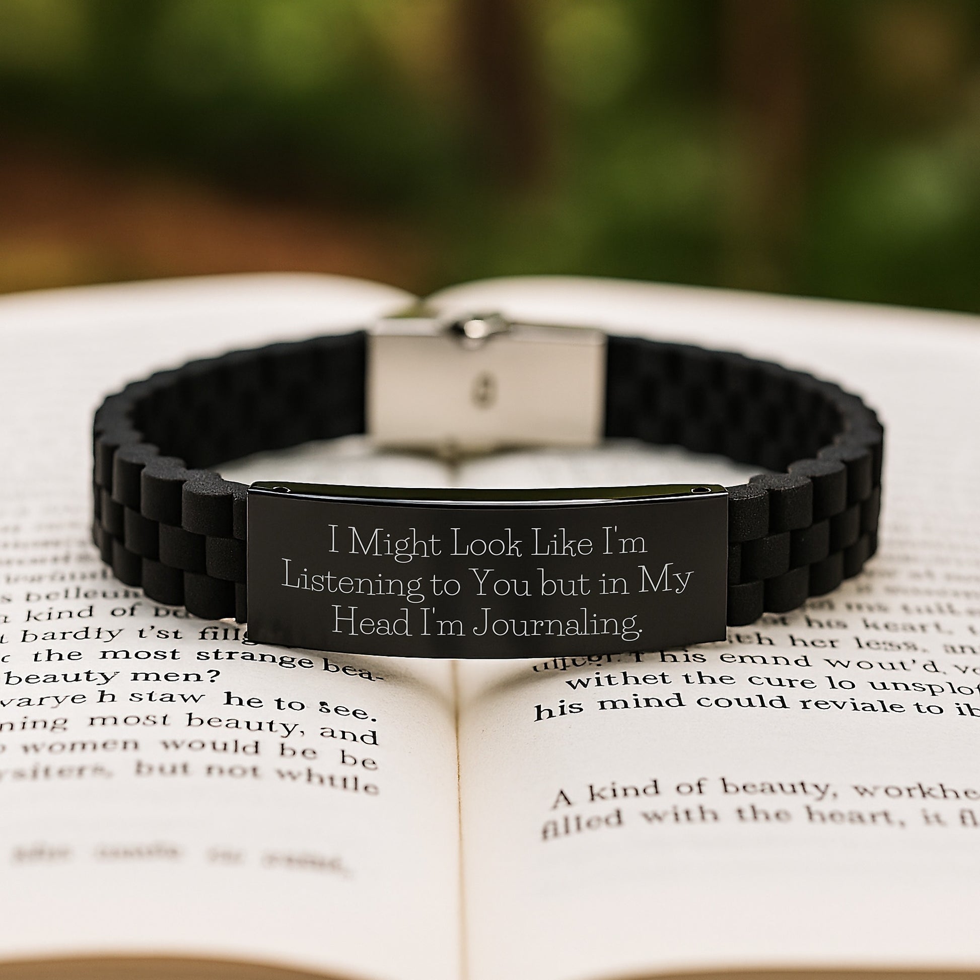 Funny Journaling Quote Glide lock Clasp Bracelet, Gifts from Men for Women, Valentine's Unique Gifts for Journaling Lovers - Image 2
