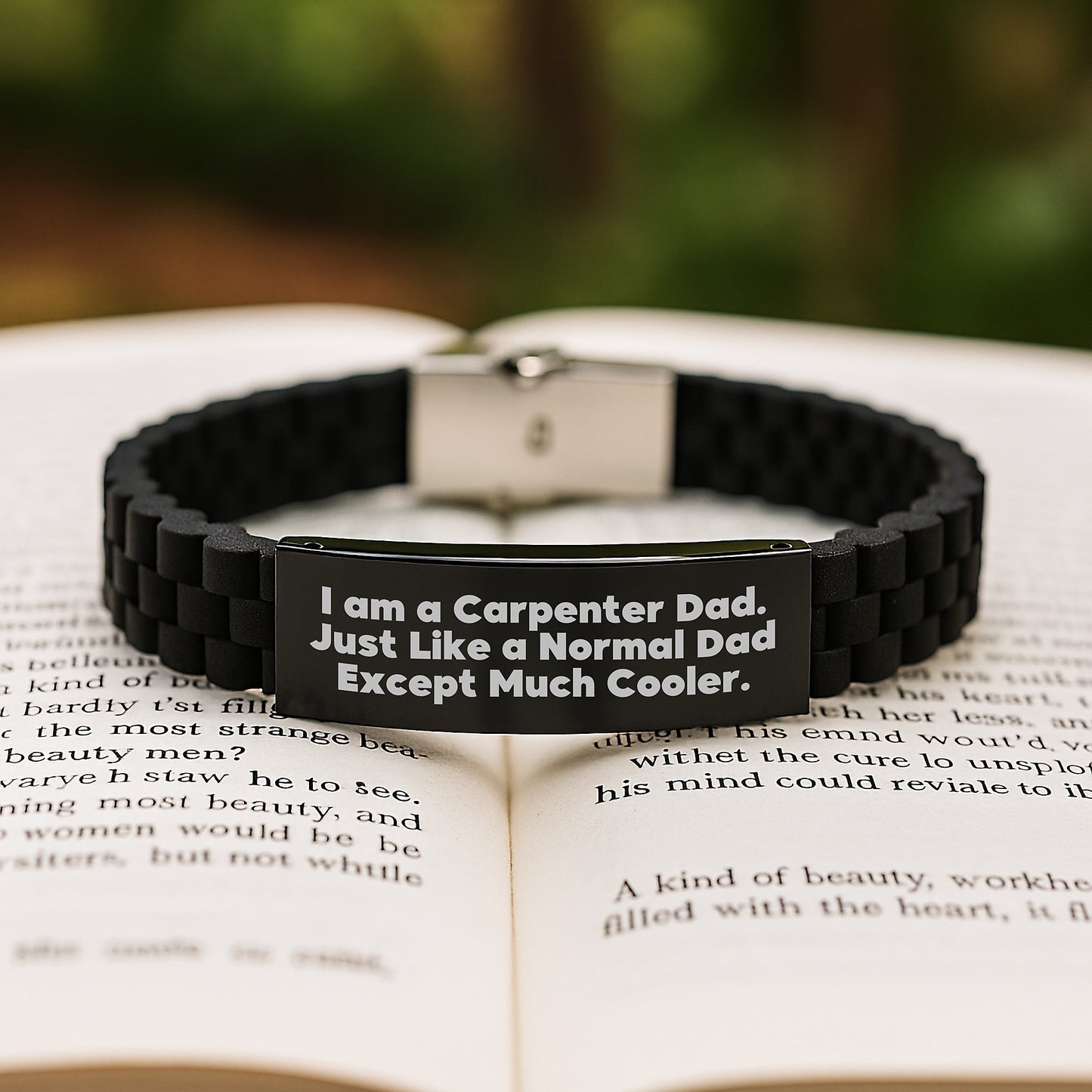 Funny Carpenter Dad Gifts, Personalized Glide lock Clasp Bracelet for Men, Christmas Unique Gifts from Dad to Carpenter - Image 2