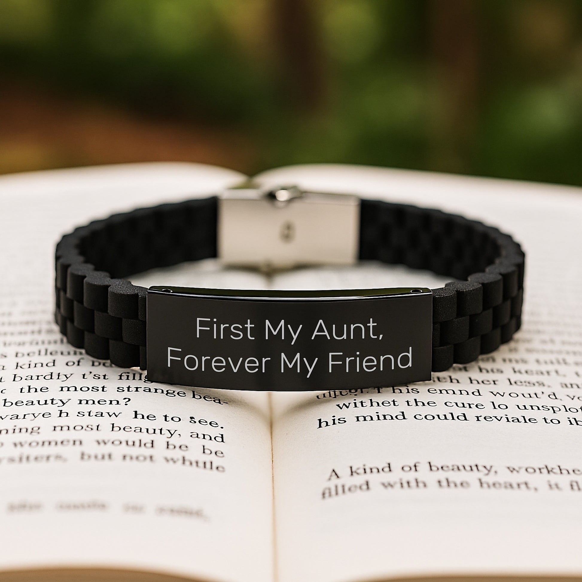 Funny Aunt Gifts from Men for Women, First My Aunt, Forever My Friend Glide lock Clasp Bracelet Christmas Unique - Image 2