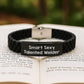 Welder Gifts from Friends, Funny Smart Sexy Talented Welder Quote, Glide lock Clasp Black Stainless Steel Silicone Adjustable Bracelet for Men Graduation Unique Gifts - Image 2