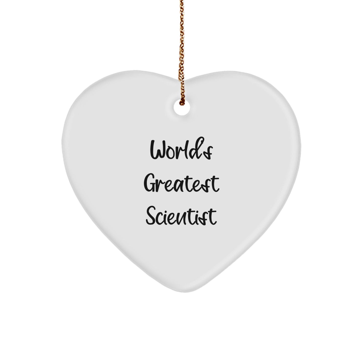 Funny Scientist Heart Ornament, World's Greatest Scientist Gifts from Men to Friends, Christmas Unique Gifts for Women - Image 1