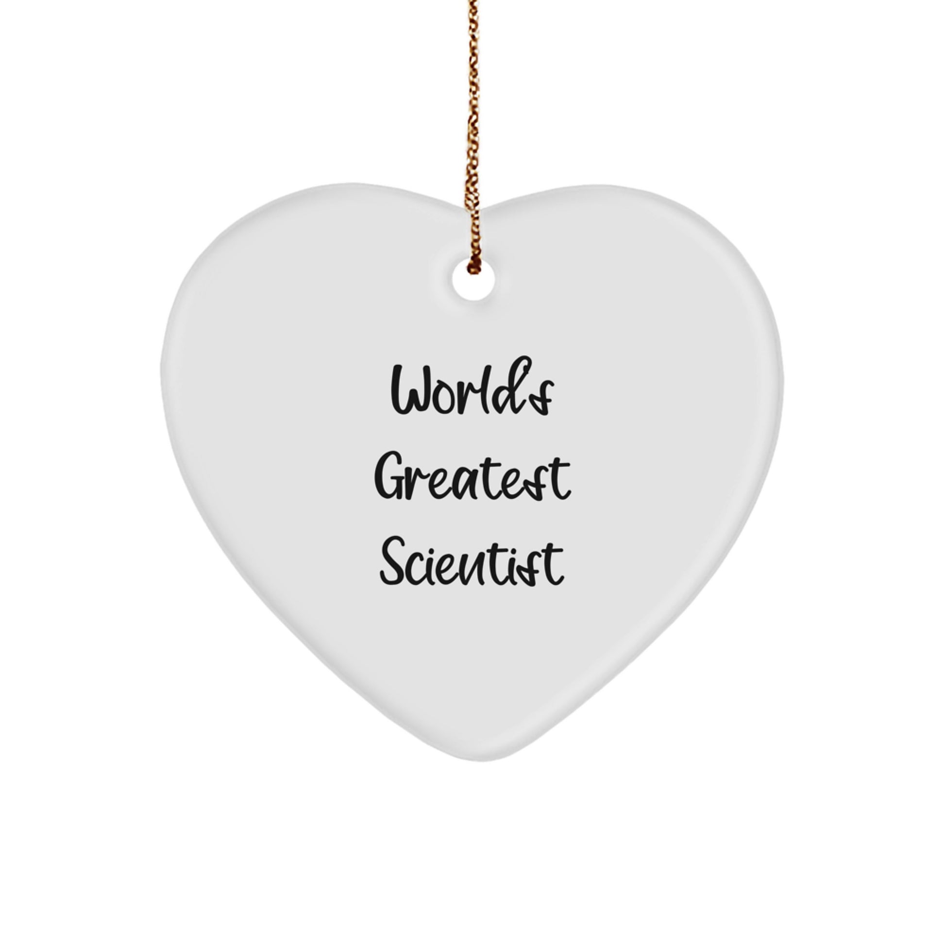 Funny Scientist Heart Ornament, World's Greatest Scientist Gifts from Men to Friends, Christmas Unique Gifts for Women - Image 1