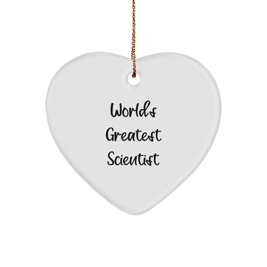 Funny Scientist Heart Ornament, World's Greatest Scientist Gifts from Men to Friends, Christmas Unique Gifts for Women - Image 1