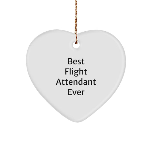 Flight Attendant Gifts from Best Flight Attendant Ever, Heart Ornament for Christmas, Flight Attendant Gifts for Men, Women, Friends, Coworkers, Family - Image 1