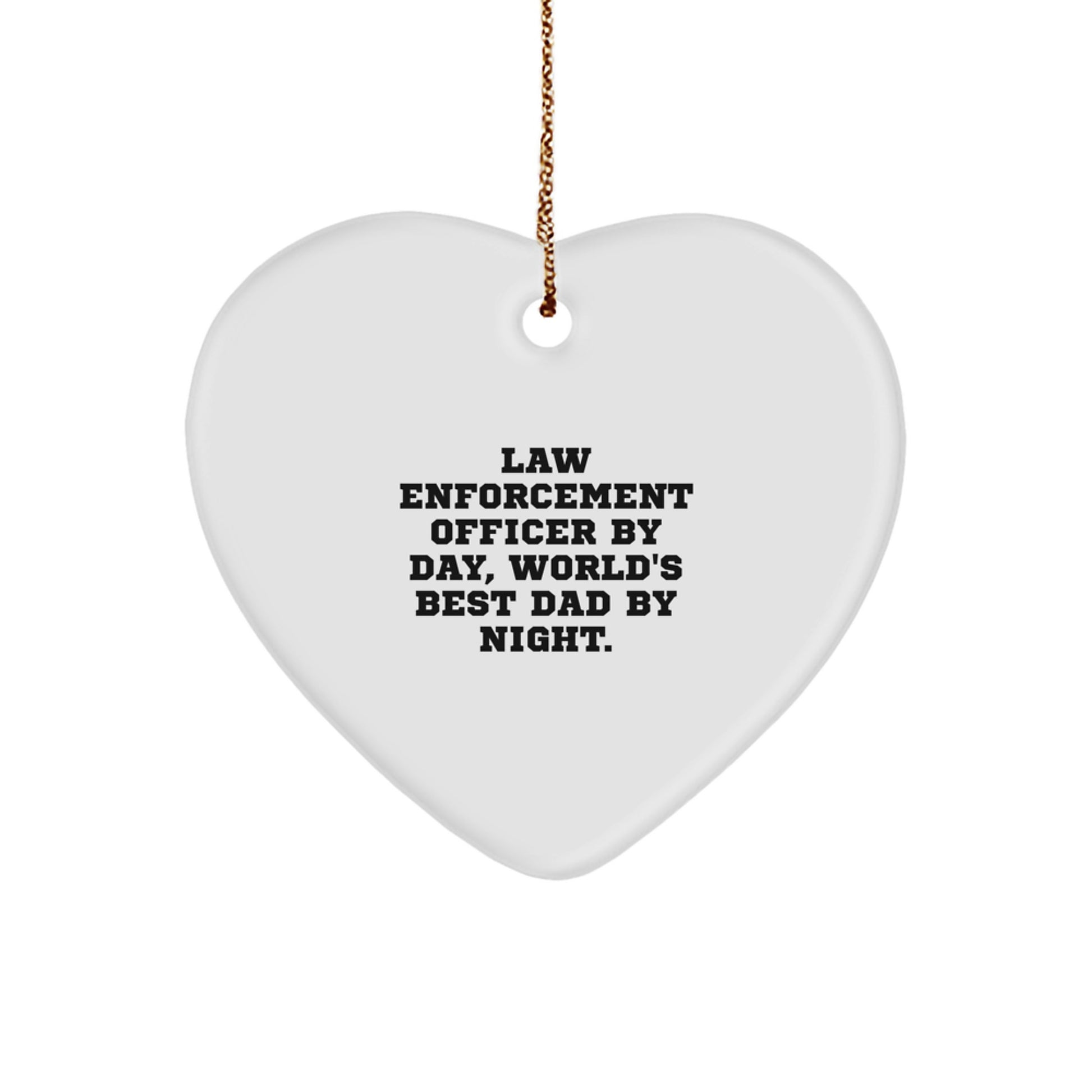 Funny Law Enforcement Officer Gifts from Men to Law Enforcement Officer - Heart Ornament, Christmas Unique Gifts - Image 1