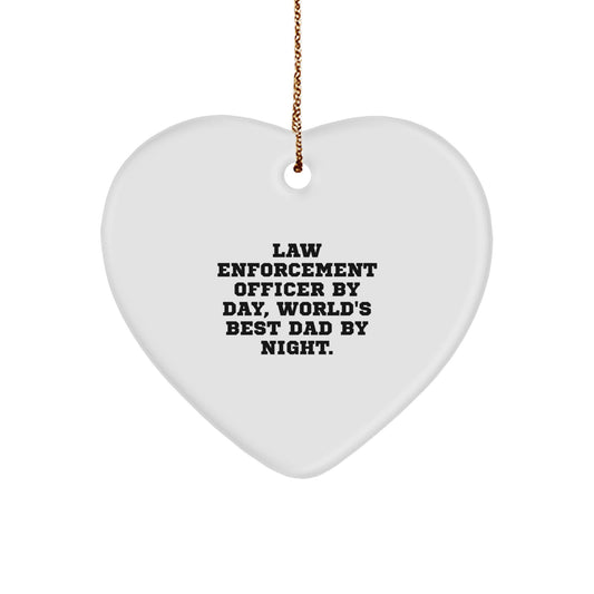 Funny Law Enforcement Officer Gifts from Men to Law Enforcement Officer - Heart Ornament, Christmas Unique Gifts - Image 1