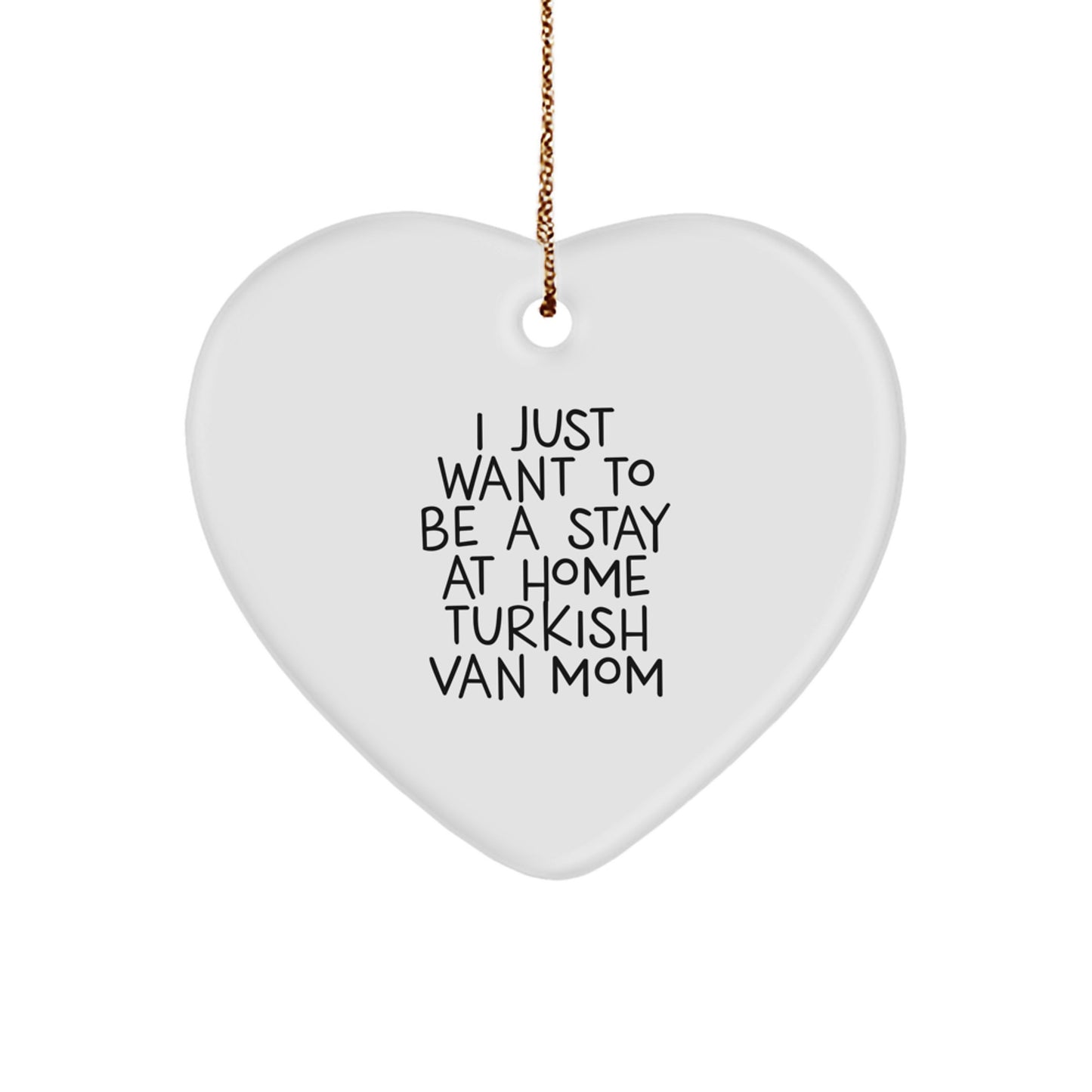 Funny Turkish Van Cat Mom Heart Ornament Gifts from Friends for Christmas, A Heartfelt Gift for Turkish Van Cat Lovers, Heart Shaped - Image 1