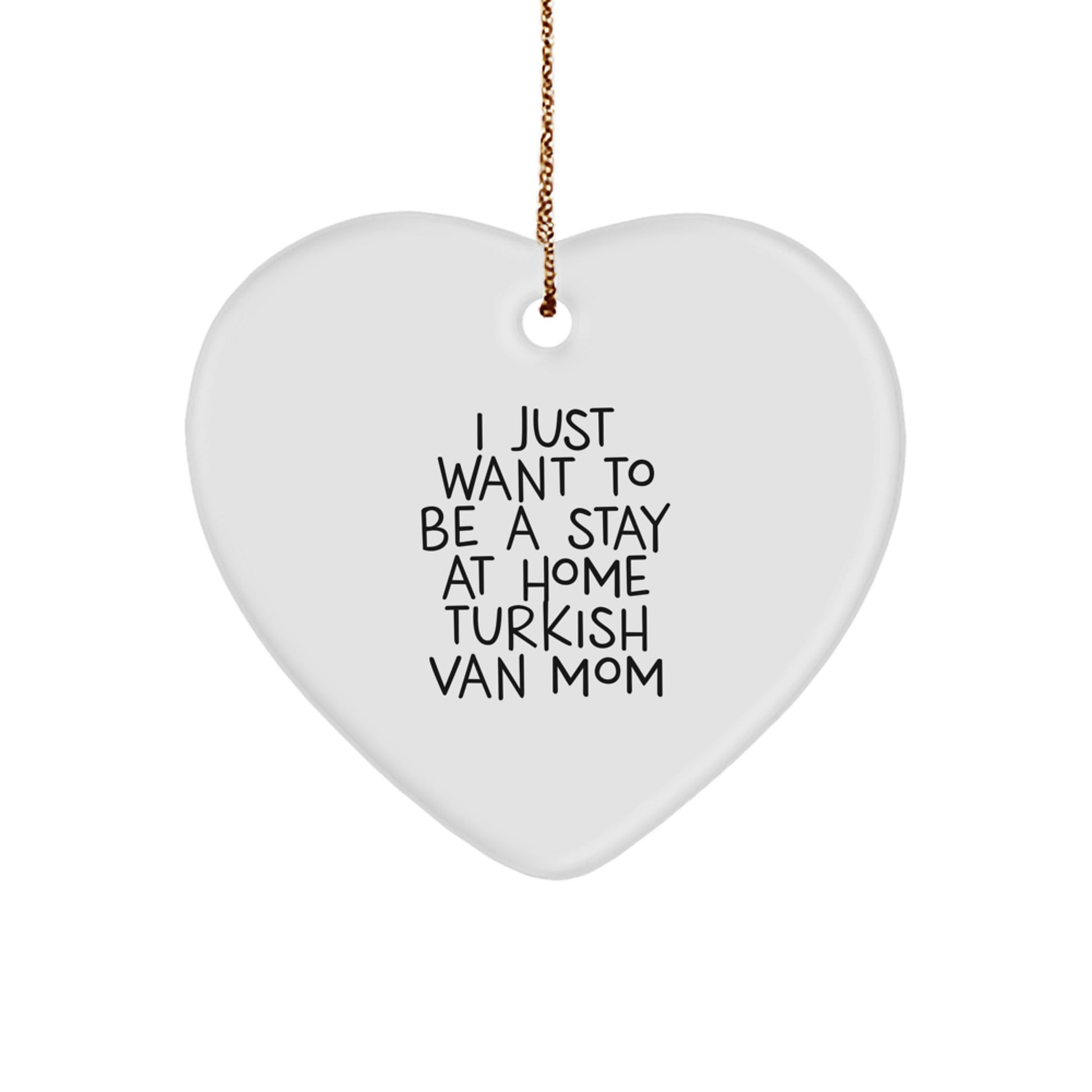 Funny Turkish Van Cat Mom Heart Ornament Gifts from Friends for Christmas, A Heartfelt Gift for Turkish Van Cat Lovers, Heart Shaped - Image 1