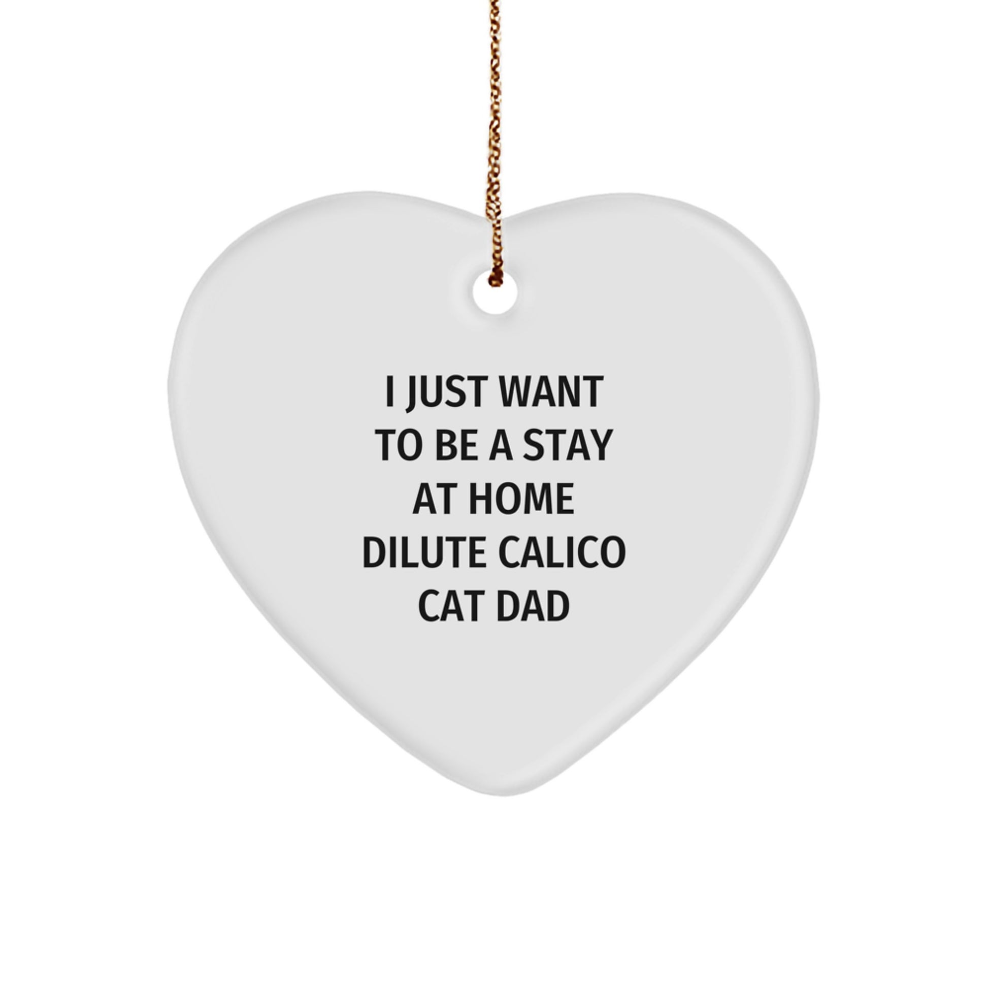 Dilute Calico Cat Dad Gifts from Family for Christmas Unique Heart Ornament - Image 1