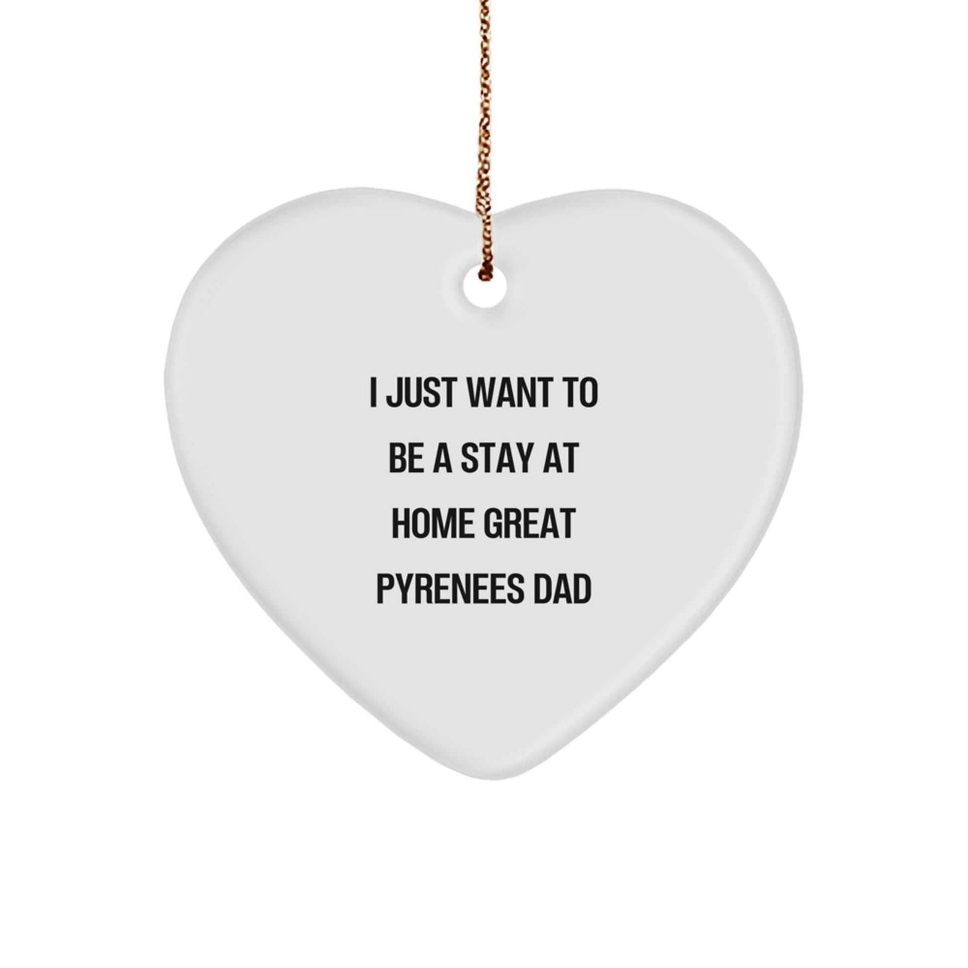 Funny Great Pyrenees Dog Gifts for Men - Great Pyrenees Dad Heart Ornament, Christmas Unique Gifts from Dad to Great Pyrenees Dog Lover - Image 1