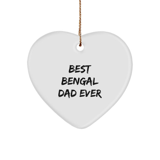 Bengal Cat Dad Funny Heart Ornament Gifts from Friends for Unique Christmas Decorations - Image 1