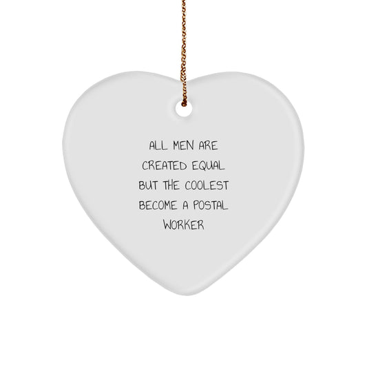 Funny Postal Worker Heart Ornament Gifts from Friends to Men - Christmas Unique Presents - Image 1
