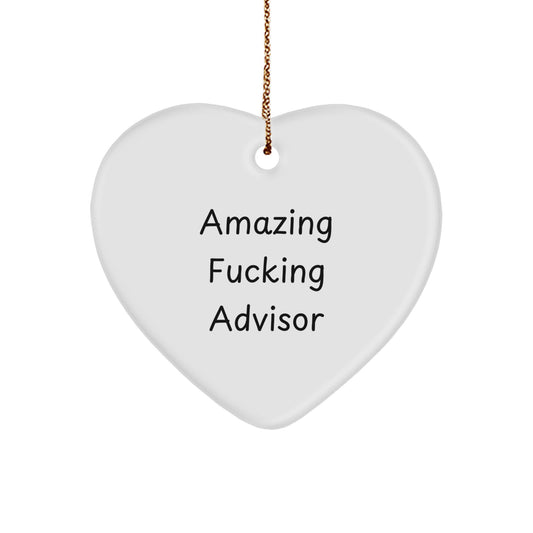 Funny Advisor Gifts from Friends or Family, Heart Ornament for Christmas Unique Presents - Image 1