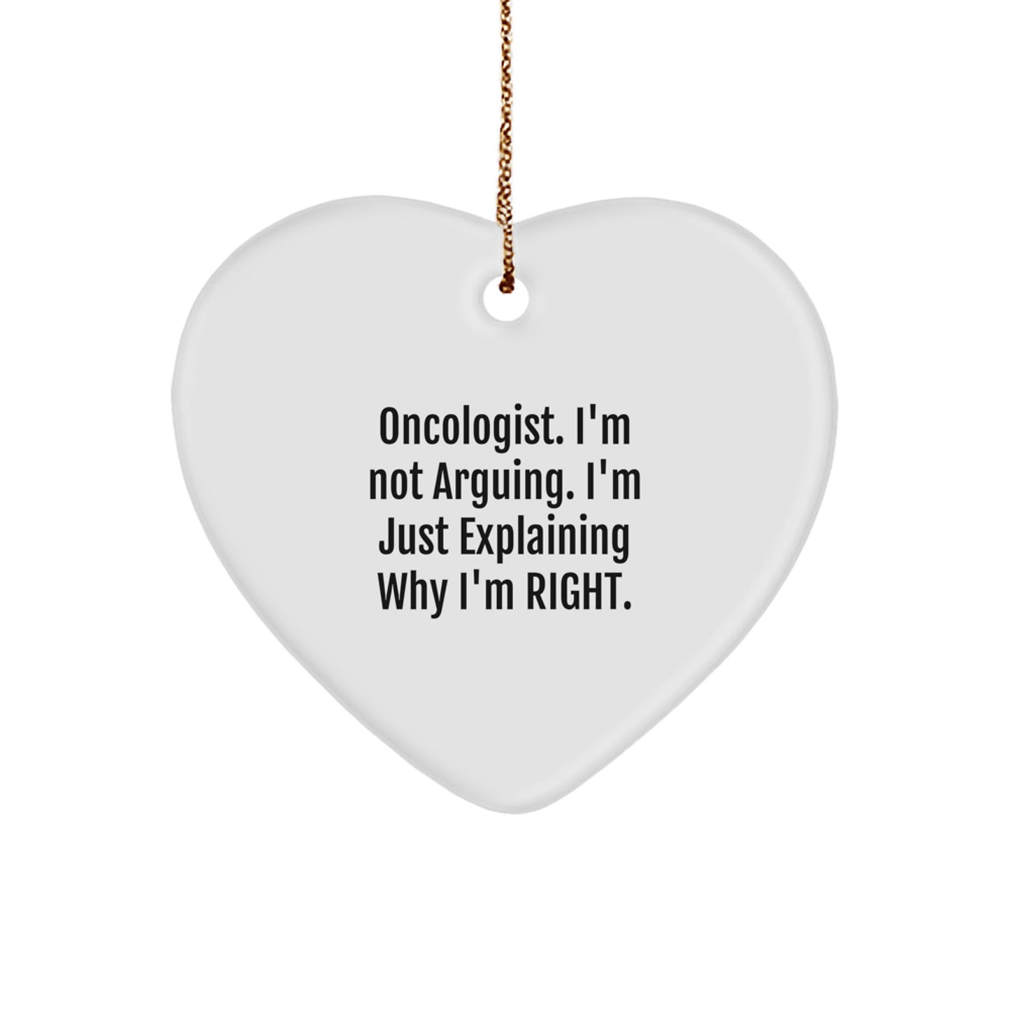 Funny Oncologist Gifts from Friends, Heart Ornament for Oncologists, Christmas Unique Gifts - Image 1