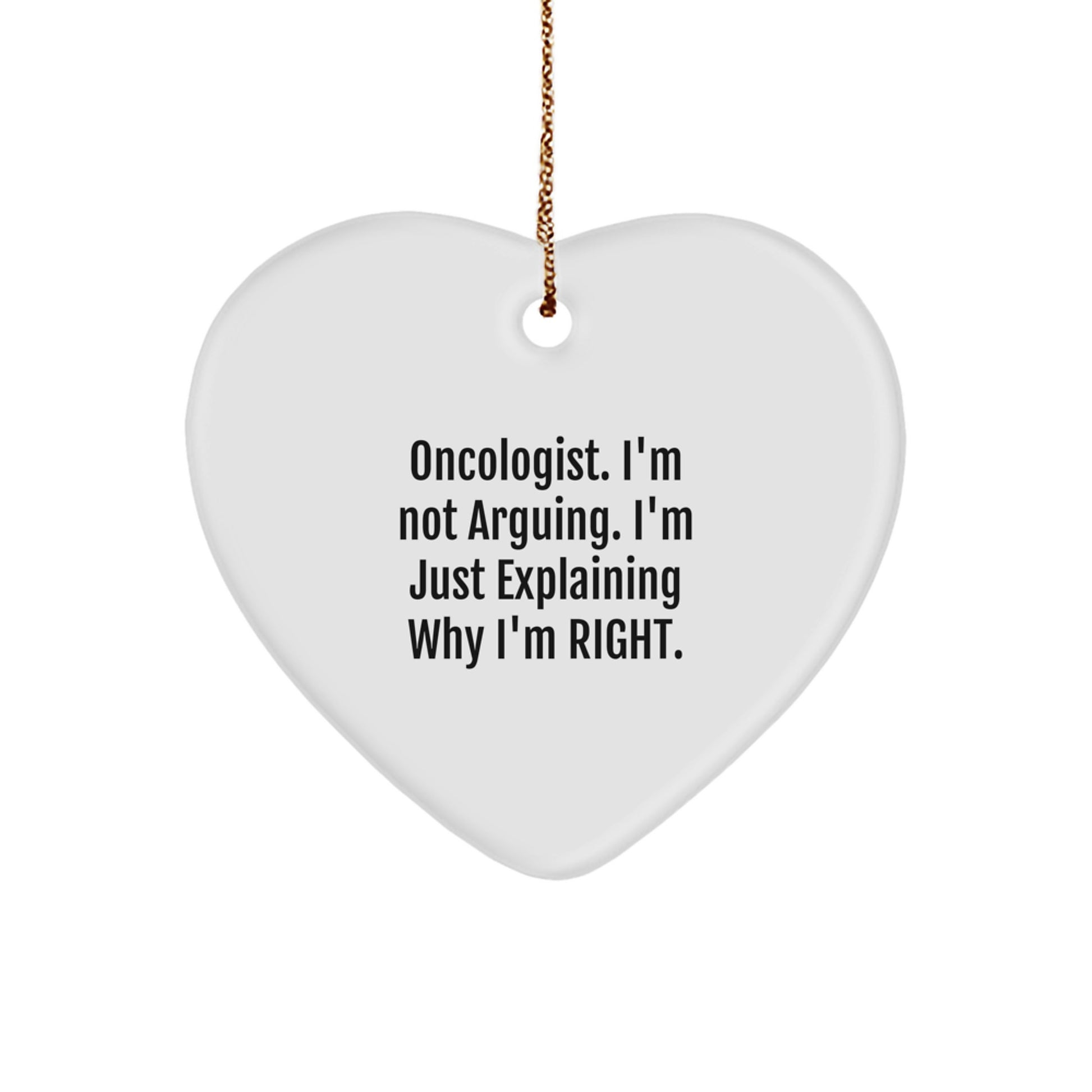 Funny Oncologist Gifts from Friends, Heart Ornament for Oncologists, Christmas Unique Gifts - Image 1