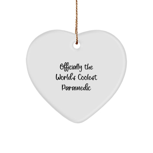 Funny Rescue Worker Heart Ornament Gifts from Men to Rescue Worker Friends, Rescue Worker Unique Christmas Unique Gifts, Officially The World's Coolest Rescue Worker - Image 1