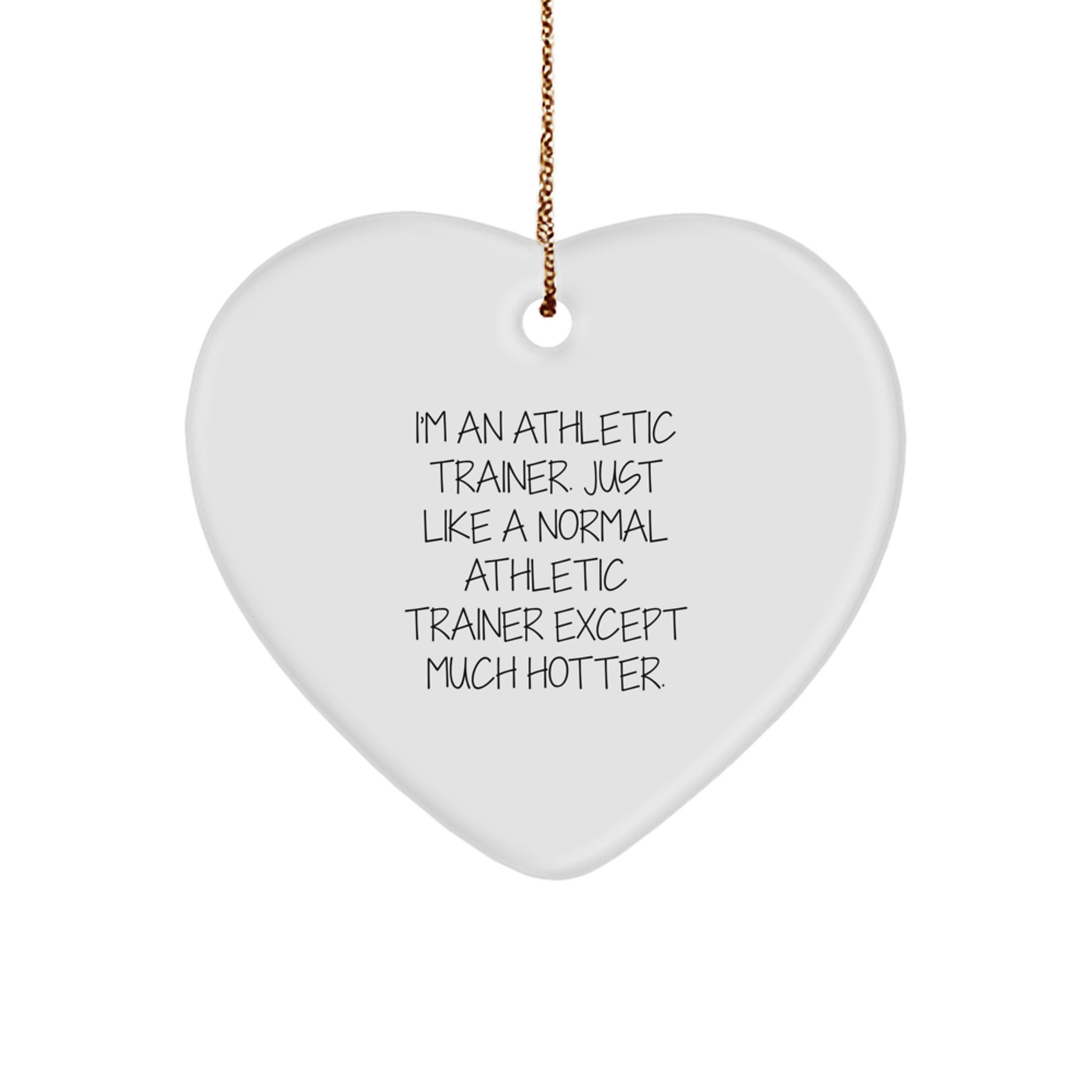Funny Athletic Trainer Heart Ornament Gifts from Friends, Coworkers, Family for Christmas, Unique Heart Shaped MDF Decorations with Sublimation Printing - Image 1