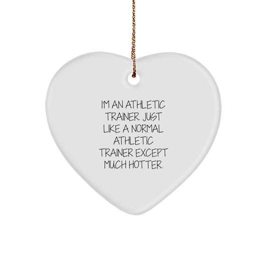 Funny Athletic Trainer Heart Ornament Gifts from Friends, Coworkers, Family for Christmas, Unique Heart Shaped MDF Decorations with Sublimation Printing - Image 1