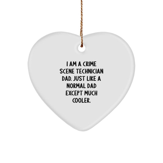 Funny Crime Scene Technician Dad Gifts, Crime Scene Technician Heart Ornament for Men, Inspirational Christmas Unique Gifts from Dad to Crime Scene Technician - Image 1