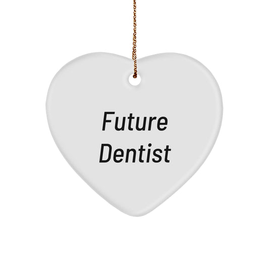 Funny Future Dentist Heart Ornament Gifts from Family for Dentist Friends on Christmas - Image 1