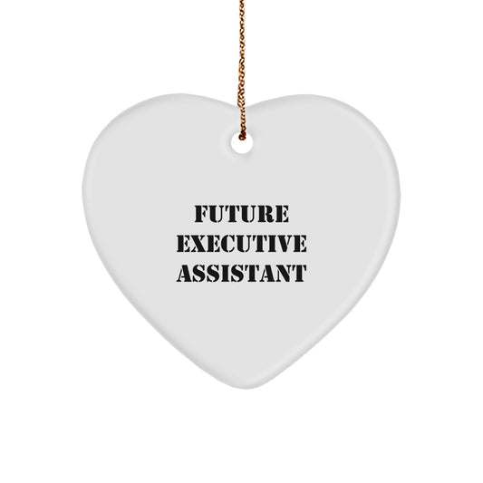 Funny Future Executive Assistant Heart Ornaments Gifts from Friends, Coworkers, Family for Executive Assistant, Christmas Unique Gifts - Image 1