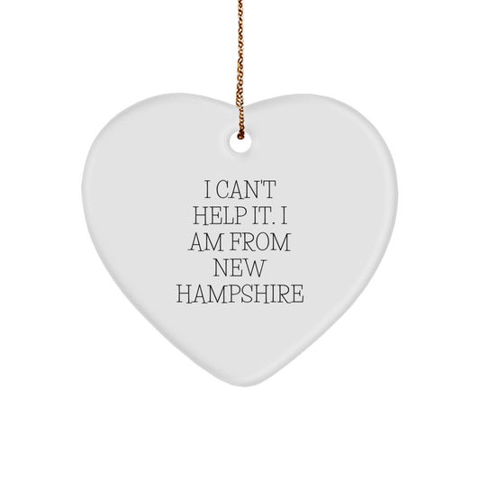 New Hampshire Heart Ornament - Funny Quote Gifts from Family Friends to Men Women - Image 1
