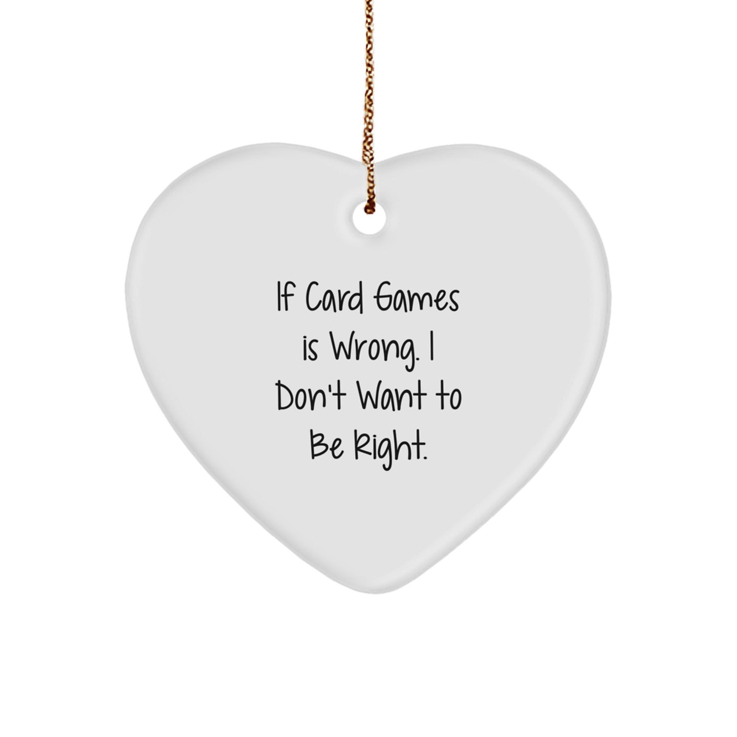 Funny Card Games Heart Ornament, Gifts from Friends or Family for Card Games Enthusiasts, Christmas Unique Gifts, Heart Shaped Ornament for Card Games Lover - Image 1