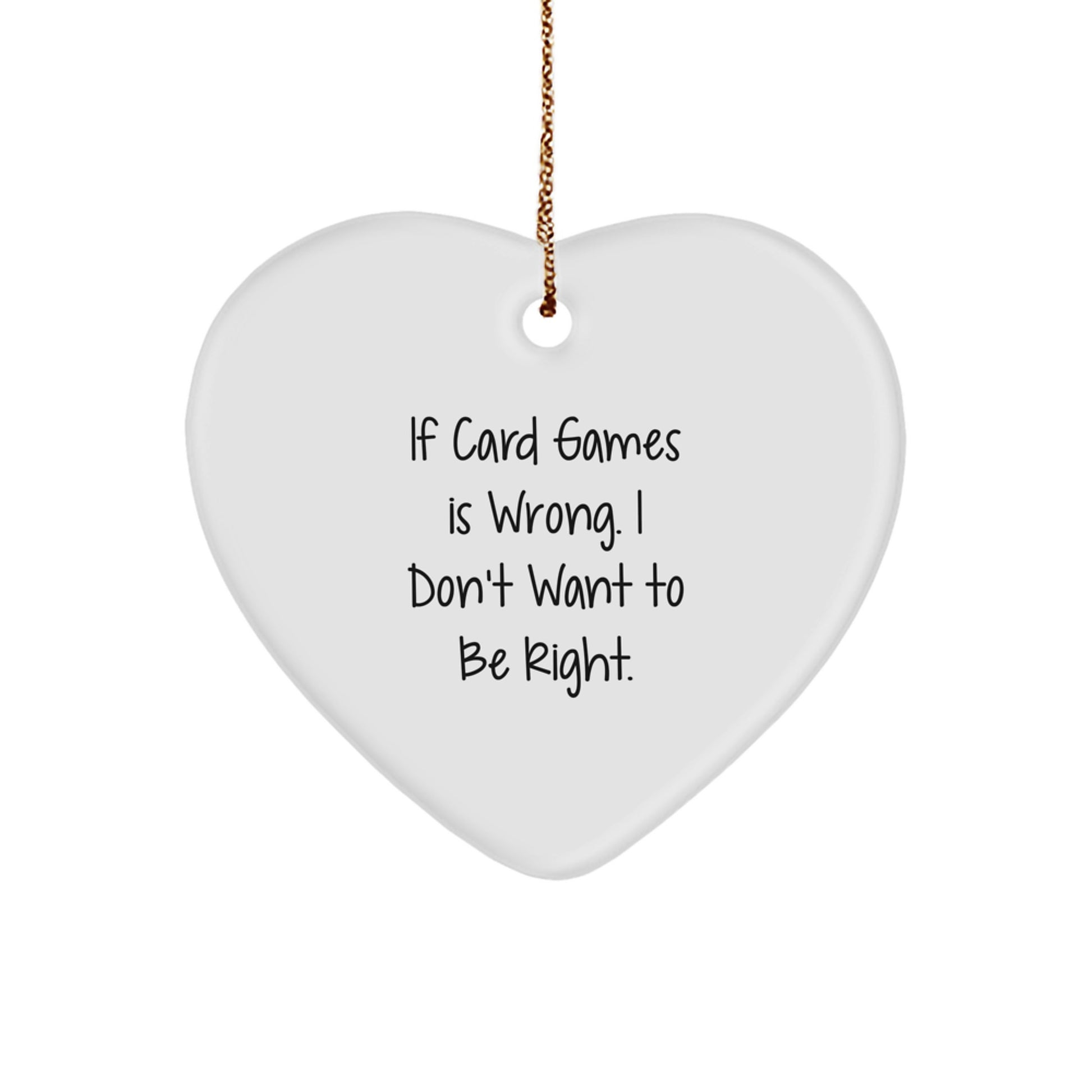 Funny Card Games Heart Ornament, Gifts from Friends or Family for Card Games Enthusiasts, Christmas Unique Gifts, Heart Shaped Ornament for Card Games Lover - Image 1