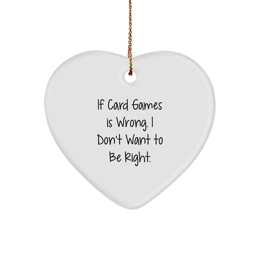 Funny Card Games Heart Ornament, Gifts from Friends or Family for Card Games Enthusiasts, Christmas Unique Gifts, Heart Shaped Ornament for Card Games Lover - Image 1