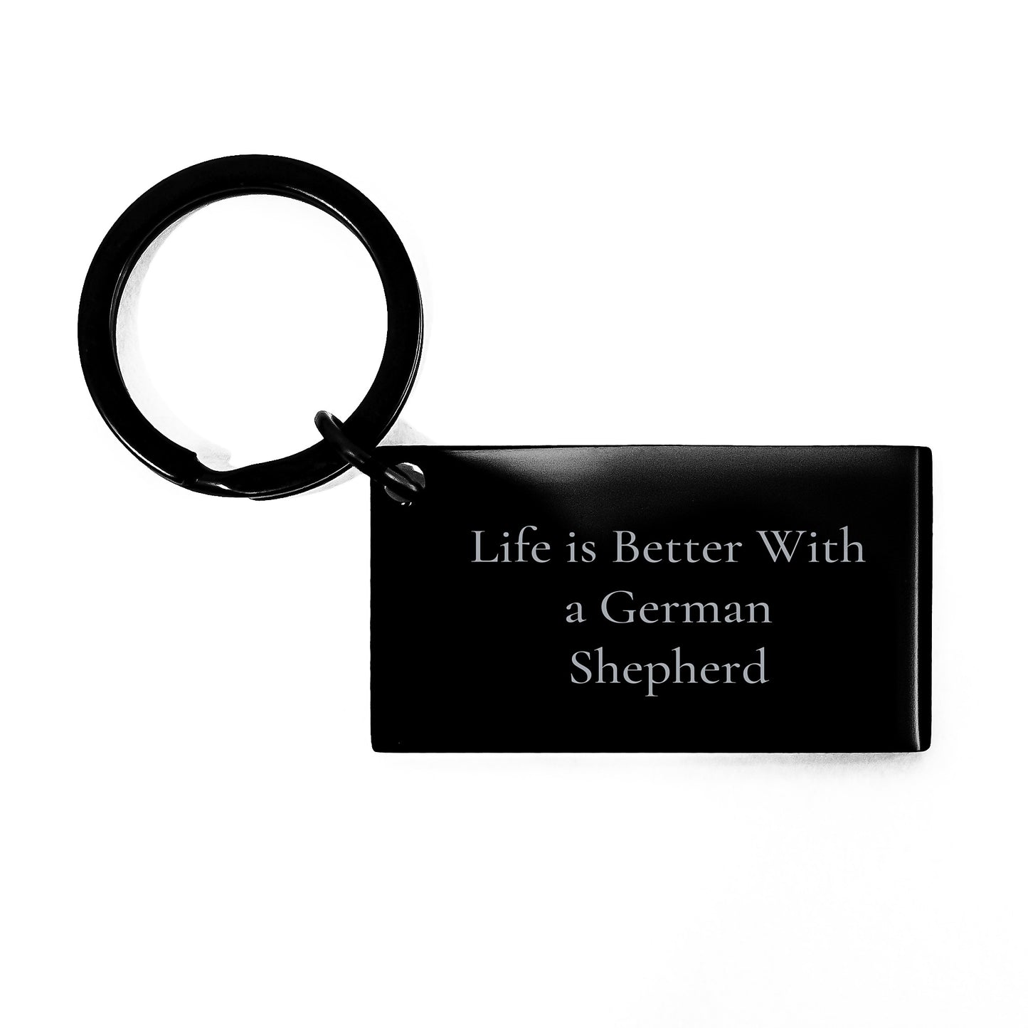 German Shepherd Dog Lover Gifts from Friends to Family - Keychain with 'Life Is Better With A German Shepherd' Engraved - Image 1