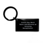 Receptionist Keychain Gifts for Men, Funny Inspirational Keychain with Dream Big Work Hard Quote, Black Stainless Steel Keychain for Birthday Unique Gifts from Friends - Image 1