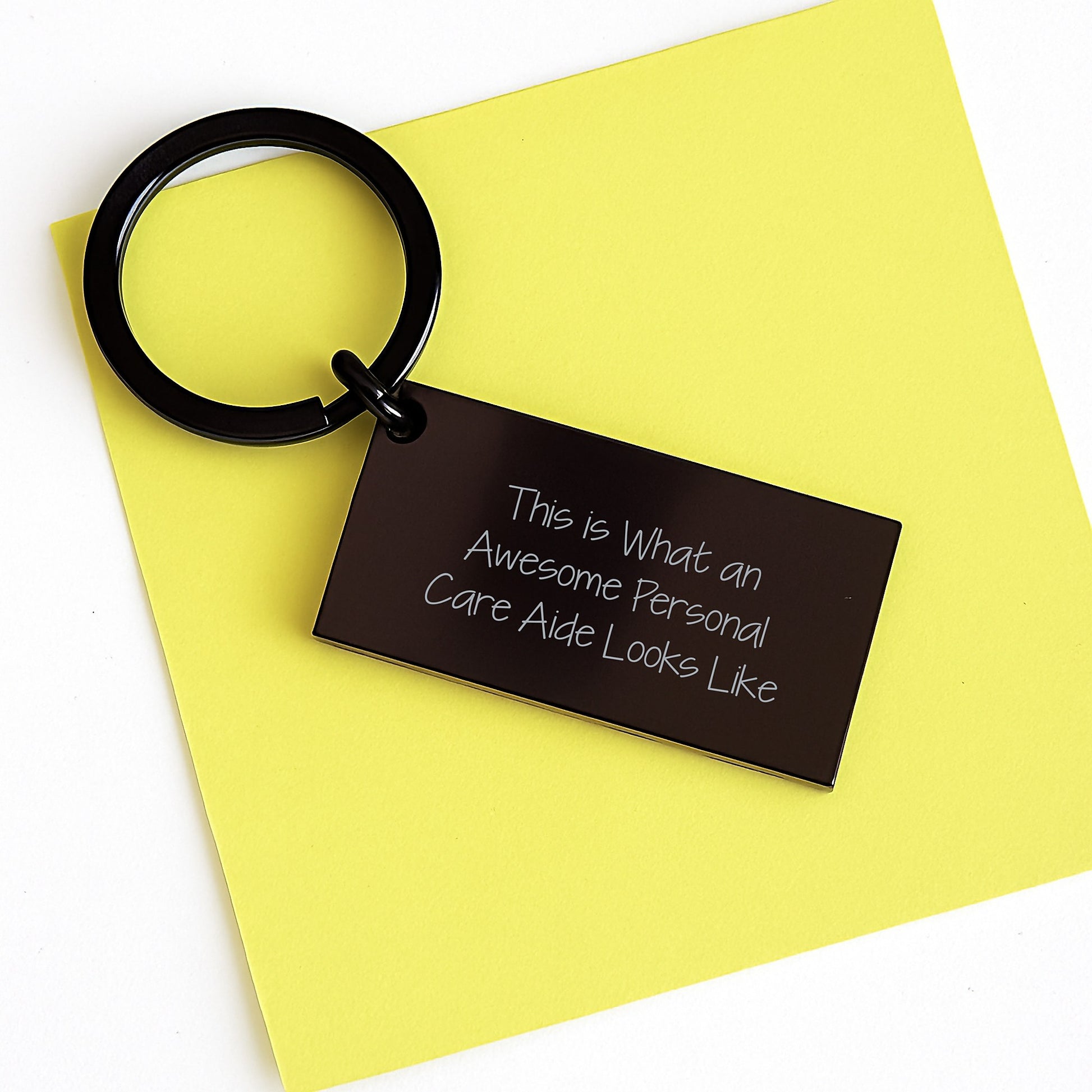 Personal Care Aide Gifts, Funny Quote Engraved Keychain for Graduation, Gifts from Family to Women Personal Care Aide, Inspirational Reminders for Men Personal Care Aide - Image 3