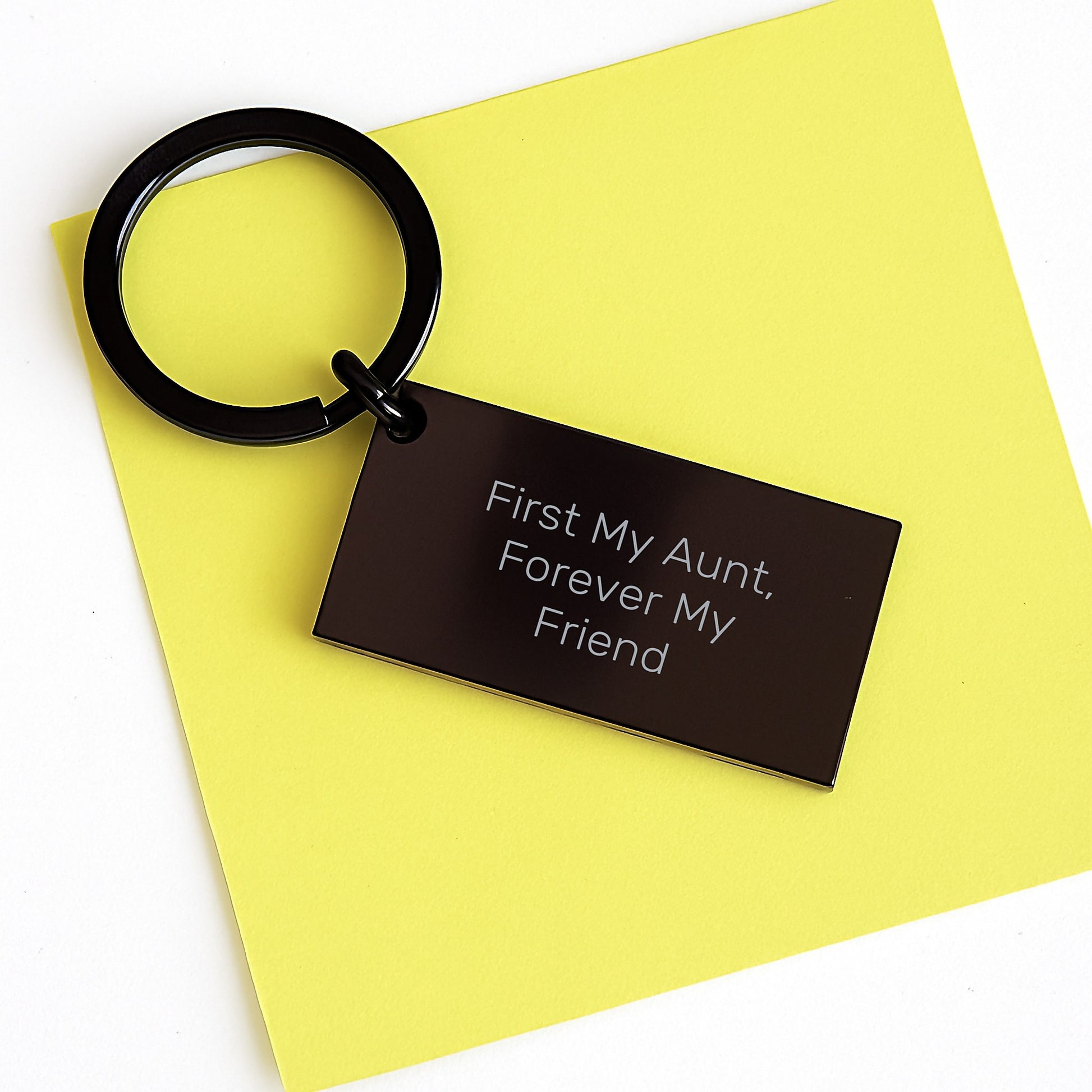 Gifts from Family Members for Aunt, Funny Keychain with Engraved Quote 'First My Aunt, Forever My Friend' for Christmas Unique Gifts - Image 3