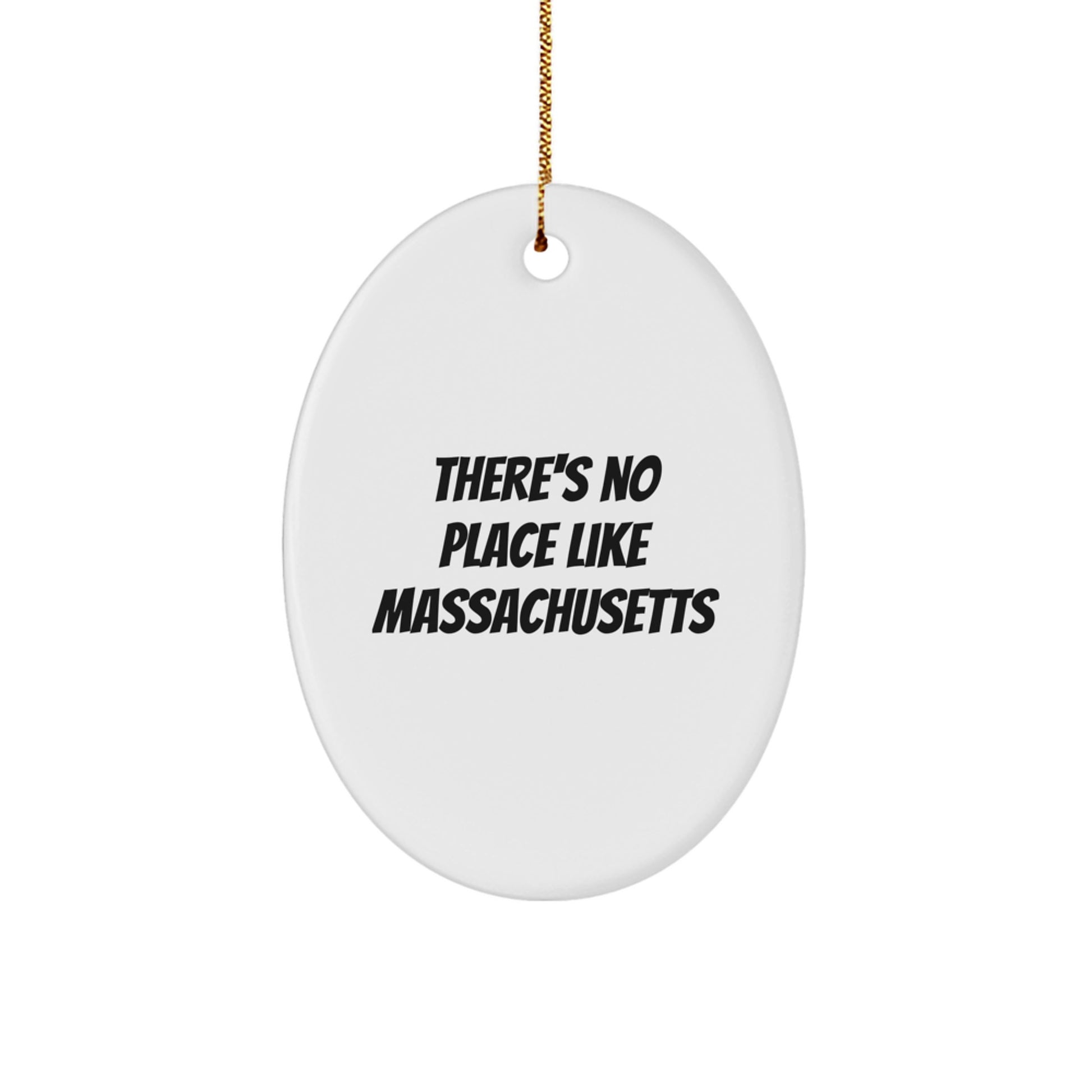 Massachusetts Oval Ornament Funny Quote Gifts from Men, Friends, Coworkers, Family, Gifts for Women, Bay State Christmas Decorations, Massachusetts Home Decor - Image 1
