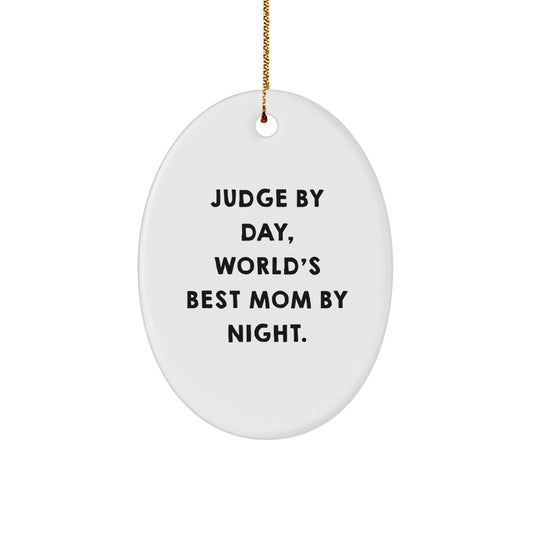 Funny Judge Oval Ornament Gifts from Family for Judge on Christmas Unique - Image 1