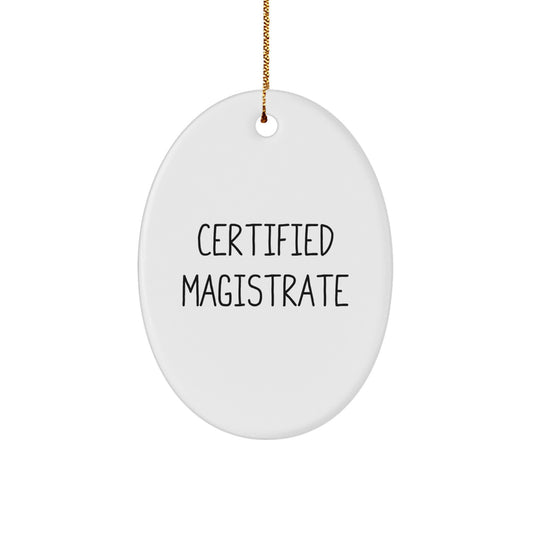 Funny Certified Magistrate Gifts from Friends for Christmas, Oval Ornament, Certified Magistrate Quote - Image 1