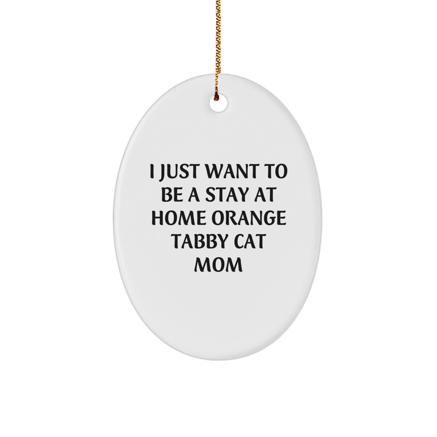 Orange Tabby Cat Oval Ornament Gifts from Family and Friends for Orange Tabby Cat Mom - Funny Christmas Memorable Presents - Image 1
