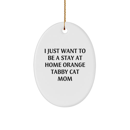 Orange Tabby Cat Oval Ornament Gifts from Family and Friends for Orange Tabby Cat Mom - Funny Christmas Memorable Presents - Image 1