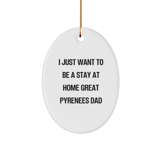 Great Pyrenees Dog Oval Ornament Funny Gift for Stay At Home Dad Christmas Decoration - Image 1