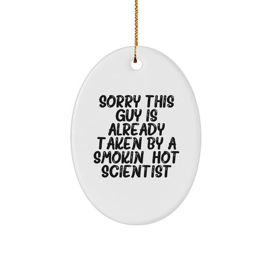 Funny Scientist Gifts for Men, Oval Ornament, Christmas Unique Gifts from Friends, Perfect for Scientist Lovers - Image 1