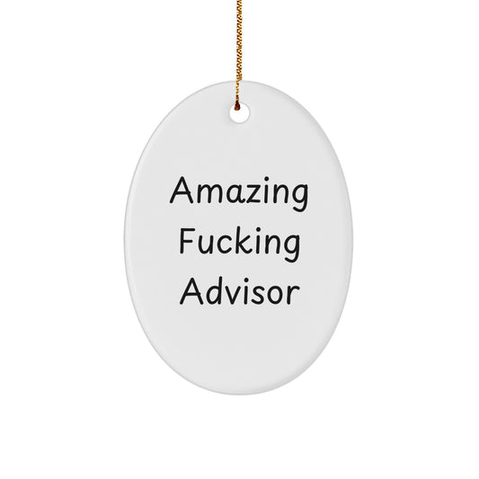 Funny Advisor Gifts from Friends, Oval Ornament with Inspirational Quote, Unique Christmas Memorable Present for Advisor Men, Home Decor - Image 1