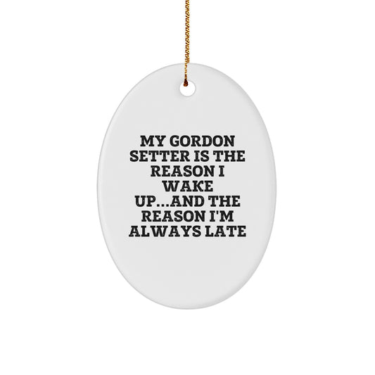 Funny Gordon Setter Dog Oval Ornament Gifts from Men, Women, or Friends for Christmas Unique Gifts - Image 1