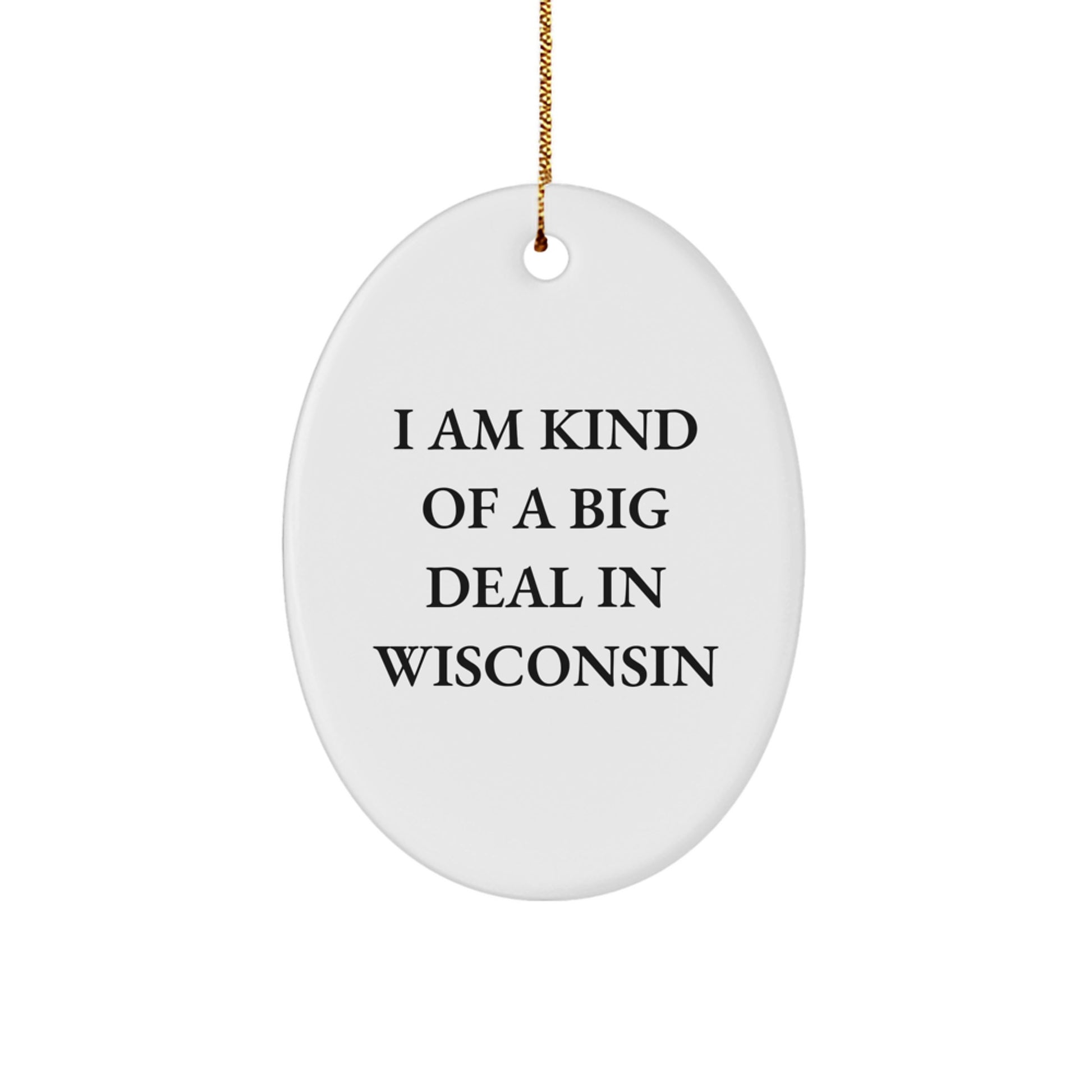 Funny Wisconsin Oval Ornament Gifts from Family Friends for Christmas, I Am Kind Of A Prime Selection In Wisconsin - Image 1