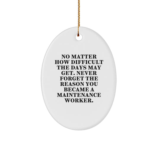 Maintenance Worker Gifts from Friends for Men Unique Oval Ornaments Christmas Inspirational Quotes - Image 1