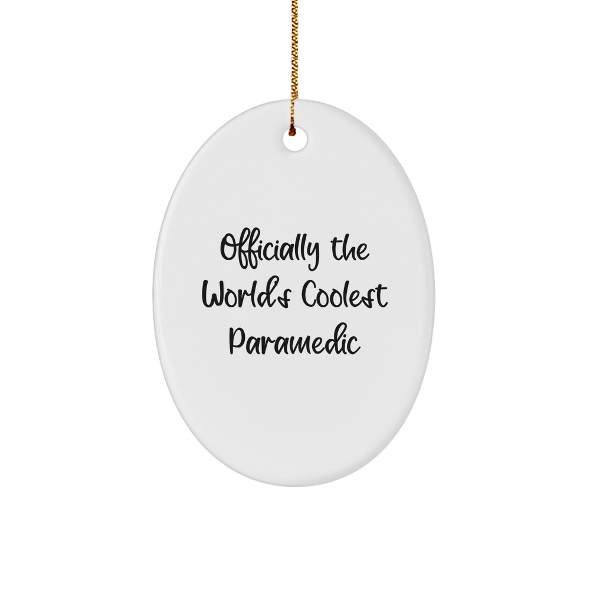 Funny Rescue Worker Gifts for Men - Officially The World's Coolest Rescue Worker Oval Ornament, Rescue Worker Christmas Unique Gifts from Friends - Image 1