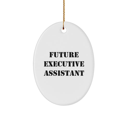 Funny Executive Assistant Gifts for Men - Oval Ornament Christmas Unique Gifts from Friends - Future Executive Assistant Quote Decor - Image 1