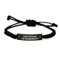 Massachusetts Rope Bracelet Funny Quote Gifts from Friends for Men Women Family Black Stainless Steel Interlaced Rope Adjustable - Image 1